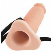 Телесный реалистичный фаллоимитатор с полостью Silicone Hollow Extension - 20 см. - Pipedream - купить с доставкой в Бердске