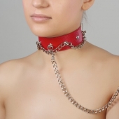 Красный ошейник из натуральной кожи - Sitabella - купить с доставкой в Бердске