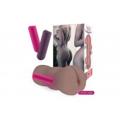 Коричневый вибромастурбатор-анус TONGGGO-Black Angel Auto - KOKOS - в Бердске купить с доставкой