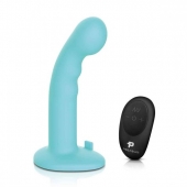 Голубая изогнутая насадка 6in Remote Control Ripple P-Spot G-Spot на черных трусиках - 16 см. - Pegasus - купить с доставкой в Бердске