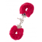 Металлические наручники с красной меховой опушкой METAL HANDCUFF WITH PLUSH RED - Dream Toys - купить с доставкой в Бердске
