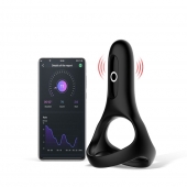 Черное виброкольцо Magic Motion Rise с подхватом мошонки - Magic Motion - в Бердске купить с доставкой