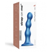 Голубая насадка Strap-On-Me Dildo Plug Balls size L - Strap-on-me - купить с доставкой в Бердске