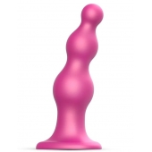 Розовая насадка Strap-On-Me Dildo Plug Beads size L - Strap-on-me - купить с доставкой в Бердске