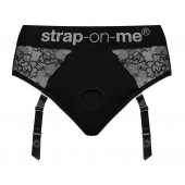 Черные трусики для насадок Diva Lingerie Harness - size S - Strap-on-me - купить с доставкой в Бердске