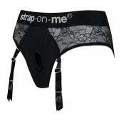 Черные трусики для насадок Diva Lingerie Harness - size M - Strap-on-me - купить с доставкой в Бердске