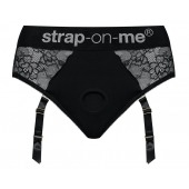Черные трусики для насадок Diva Lingerie Harness - size L - Strap-on-me - купить с доставкой в Бердске
