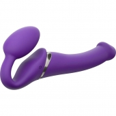 Фиолетовый безремневой вибрострапон Vibrating Bendable Strap-On - size L - Strap-on-me - купить с доставкой в Бердске