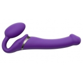 Фиолетовый безремневой вибрострапон Vibrating Bendable Strap-On - size L - Strap-on-me - купить с доставкой в Бердске