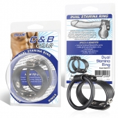 Двойное кольцо выносливости на пенис DUAL STAMINA RING - BlueLine - в Бердске купить с доставкой