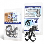 Разделитель мошонки из искусственной кожи на клепках 8 STYLE BALL DIVIDER - BlueLine - купить с доставкой в Бердске