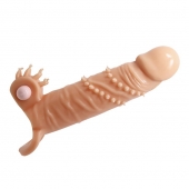 Телесная удлиняющая вибронасадка Penis Sleeve Connor - 17 см. - Baile - в Бердске купить с доставкой
