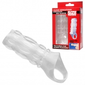 Насадка на пенис с кольцом для мошонки Clear Sensations Enhancer Sex Sleeve - 11,5 см. - XR Brands - в Бердске купить с доставкой