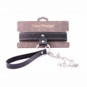 Узкий однослойный ошейник с поводком - Crazy Handmade - купить с доставкой в Бердске