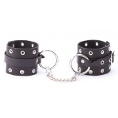 Черные кожаные оковы с люверсами - Crazy Handmade - купить с доставкой в Бердске