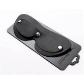 Черная кожаная маска на глаза со съемной шторкой - Crazy Handmade - купить с доставкой в Бердске