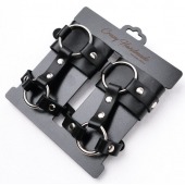 Черные наручники с креплением на кисть руки - Crazy Handmade - купить с доставкой в Бердске