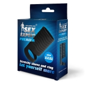 Черная открытая насадка на пенис с кольцом для мошонки XXXL-size - 9,9 см. - Sex Expert - в Бердске купить с доставкой