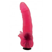 Розовая насадка для страпона с клиторальными лепестками - 18,5 см. - LOVETOY (А-Полимер) - купить с доставкой в Бердске