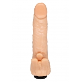 Телесная гелевая насадка-фаллос с клиторальными лепестками - 18,5 см. - LOVETOY (А-Полимер) - купить с доставкой в Бердске