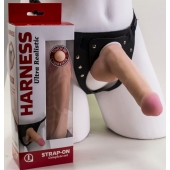 Страпон Harness из двух предметов: трусики с плугом и насадка-фаллос - 17 см. - LOVETOY (А-Полимер) - купить с доставкой в Бердске