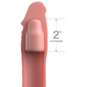 Телесная насадка-удлинитель 2 Inch Silicone X-tension with Strap - 20,3 см. - Pipedream - в Бердске купить с доставкой