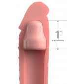 Телесная насадка-удлинитель 1 Inch Silicone X-tension - 17,8 см. - Pipedream - в Бердске купить с доставкой