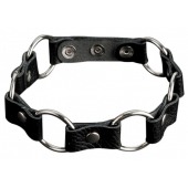 Кожаный черный ошейник с кольцами - Sitabella - купить с доставкой в Бердске