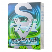 Презервативы Sagami Xtreme Mint с ароматом мяты - 3 шт. - Sagami - купить с доставкой в Бердске