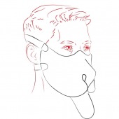 Красная неопреновая маска  Дог - Sitabella - купить с доставкой в Бердске