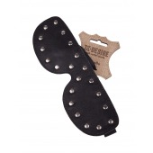 Черная кожаная маска на глаза с заклепками - Sitabella - купить с доставкой в Бердске