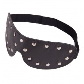 Черная кожаная маска на глаза с заклепками - Sitabella - купить с доставкой в Бердске