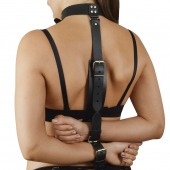 Черная кожаная фиксация рук за спиной  Новичок - Sitabella - купить с доставкой в Бердске