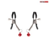 Серебристые зажимы на соски с шариками - Notabu - купить с доставкой в Бердске