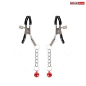 Серебристые зажимы на соски с шариками на цепочках - Notabu - купить с доставкой в Бердске