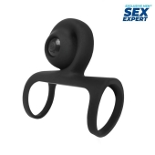 Черная вибронасадка на пенис Sex Expert - Sex Expert - в Бердске купить с доставкой