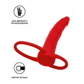 Красная насадка на пенис для двойного проникновения Black Red - 16,5 см. - ToyFa - купить с доставкой в Бердске