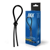 Черное силиконовое лассо с шариком для утяжки - Sex Expert - в Бердске купить с доставкой