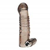 Дымчатая насадка на пенис с вибрацией  Vibrating Penis Enhancing Sleeve Extension - 13,3 см. - BlueLine - в Бердске купить с доставкой