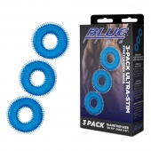 Комплект из трех голубых колец для эрекции 3-Pack Ultra-Stim Stretch Cock Rings - BlueLine - в Бердске купить с доставкой