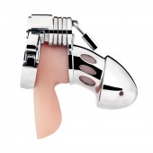 Клетка на пенис из металла Obedience Cock Cage - BlueLine - купить с доставкой в Бердске