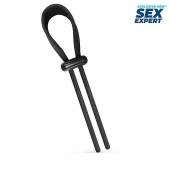 Черный ремень-лассо для усиления эрекции - Sex Expert - в Бердске купить с доставкой