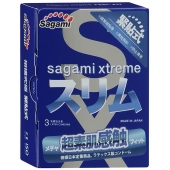 Розовые презервативы Sagami Xtreme FEEL FIT 3D - 3 шт. - Sagami - купить с доставкой в Бердске
