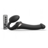 Черный безремневой страпон Multi Orgasm Size M с клиторальной стимуляцией - Strap-on-me - купить с доставкой в Бердске