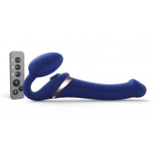 Синий безремневой страпон Multi Orgasm Size M с клиторальной стимуляцией - Strap-on-me - купить с доставкой в Бердске
