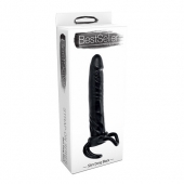 Чёрная насадка-фаллос для двойного проникновения INFLATABLE DILDO SLIM DONG  - 13,5 см. - Toyz4lovers - в Бердске купить с доставкой
