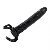 Чёрная насадка-фаллос для двойного проникновения INFLATABLE DILDO SLIM DONG  - 13,5 см. - Toyz4lovers - в Бердске купить с доставкой