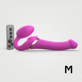 Ярко-розовый безремневой страпон Multi Orgasm Size M с клиторальной стимуляцией - Strap-on-me - купить с доставкой в Бердске