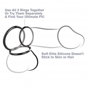 Набор из трех черных эрекционных колец Silicone 3-Ring Stamina Set - Pipedream - в Бердске купить с доставкой