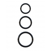 Набор из трех черных эрекционных колец Silicone 3-Ring Stamina Set - Pipedream - в Бердске купить с доставкой